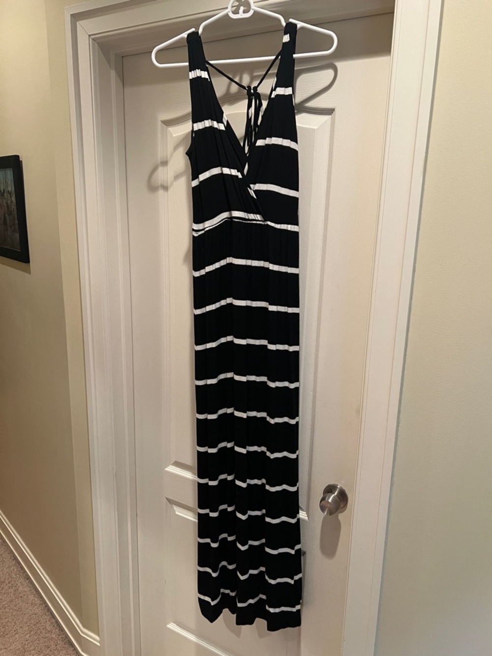Black & White Striped Maxi Dress - Women